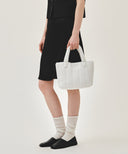 CLASSIC LOGO SEERSUCKER PADDING BAG IN OFF WHITE image 7