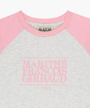 KIDS CLASSIC LOGO OVERSIZED RAGLAN TEE IN CORAL PINK
