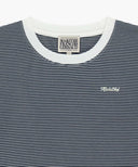 W RINGER STRIPE LONG SLEEVE TEE IN NAVY image 8