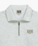 SMALL CLASSIC LOGO HALF ZIPUP SWEATSHIRT IN LIGHT HEATHER GREY image 8