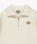 HALF NECK ZIPUP KNIT IN CREAM image 12