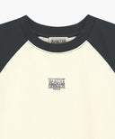 W BLOCK CLASSIC LOGO RAGLAN CROP SWEATSHIRT IN CHARCOAL GREY image 8