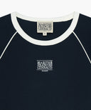 W AEROCOOL SMALL CLASSIC LOGO SLIM RINGER TEE IN NAVY