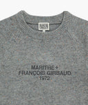 LETTERING LOGO KNIT PULLOVER IN HEATHER GREY image 8
