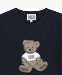 W DOODLE BEAR TEE IN NAVY image 8