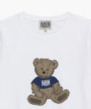 W DOODLE BEAR TEE IN WHT/ BEG image 8