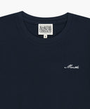 W SMALL LETTERING SLIM CROP TEE IN NAVY image 8