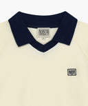 SMALL CLASSIC LOGO PK COLLAR POINT TEE IN IVORY image 11