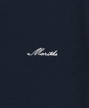 W SMALL LETTERING SLIM CROP TEE IN NAVY image 9