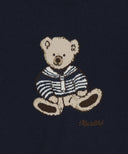 W DOODLE BEAR HALF KNIT PULLOVER IN NAVY image 9