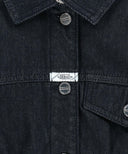 W DENIM TUCK DETAIL JACKET IN DARK BLUE image 9