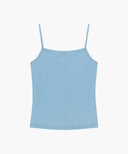 W SMALL CLASSIC LOGO SLEEVELESS LAYERED TEE IN SKY BLUE
