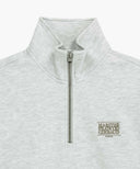 SMALL CLASSIC LOGO HALF ZIPUP SWEATSHIRT IN LIGHT HEATHER GREY image 9