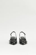 BUCKLE STILETTO SLING BACK HEELS IN BLACK image 2