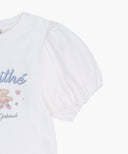 KIDS W BALLOON SLEEVE PEPLUM TEE IN WHITE image 10