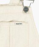 W DENIM OVERALL MIDI SKRT IN ECRU