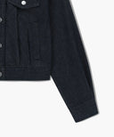 W DENIM TUCK DETAIL JACKET IN DARK BLUE image 10