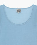 W SMALL CLASSIC LOGO SLEEVELESS LAYERED TEE IN SKY BLUE