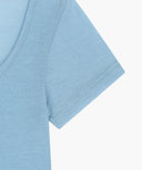 W SMALL CLASSIC LOGO SLEEVELESS LAYERED TEE IN SKY BLUE