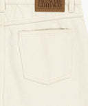 W DENIM OVERALL MIDI SKRT IN ECRU