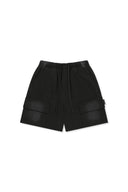 VINTAGE WASHED TERRY CARGO SHORTS IN BLACK image 1