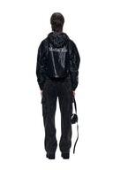 MATIN CROP HOODY COATING JUMPER IN BLACK image 7