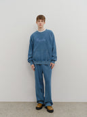 GARMENT DYED SWEATSHIRT IN BLUE