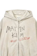 VINTAGE WASHED GRAFFITI HOODY ZIP UP IN BEIGE image 15