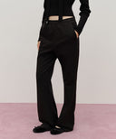 W LACE POINT BOOTS CUT SWEAT PANTS IN BLACK image 18