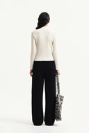 HANDCRAFT SLIM FIT CARDIGAN IN LIGHT BEIGE image 7