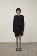 CASHMERE BLENDED ROUND KNIT PULLOVER IN BLACK image 15