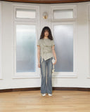 TIED DETAIL STRING TOP IN LIGHT KHAKI