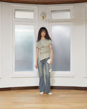 TIED DETAIL STRING TOP IN LIGHT KHAKI