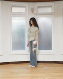 TIED DETAIL STRING TOP IN LIGHT KHAKI