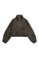 MATIN ROUGH COATING CROP BOMBER IN KHAKI