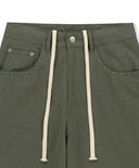STUD POINT COLOR DENIM PANTS IN KHAKI