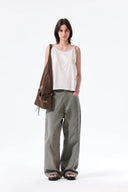 STUD POINT COLOR DENIM PANTS IN KHAKI