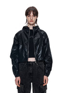 MATIN CROP HOODY COATING JUMPER IN BLACK image 5