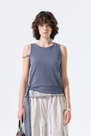 HEM TIE DETAIL SLEEVELESS TOP IN CHARCOAL GREY image 18