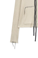 HANDCRAFT SLIM FIT CARDIGAN IN LIGHT BEIGE image 4