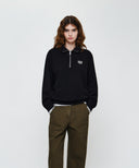 SMALL CLASSIC LOGO HALF ZIPUP SWEATSHIRT IN BLACK