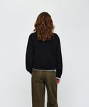 SMALL CLASSIC LOGO HALF ZIPUP SWEATSHIRT IN BLACK