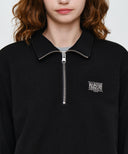 SMALL CLASSIC LOGO HALF ZIPUP SWEATSHIRT IN BLACK