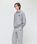 SMALL CLASSIC LOGO HALF ZIPUP SWEATSHIRT IN HEATHER GREY