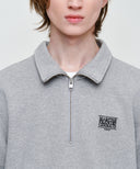 SMALL CLASSIC LOGO HALF ZIPUP SWEATSHIRT IN HEATHER GREY