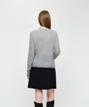 W PREMIUM MERINO WOOL HALF NECK KNIT IN HEATHER GREY