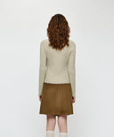 W WRAP KNIT IN LIGHT BEIGE