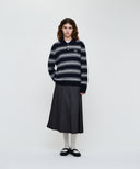 SMALL CLASSIC LOGO MULTI STRIPE POLO KNIT IN NAVY