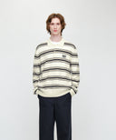 SMALL CLASSIC LOGO MULTI STRIPE POLO KNIT 象牙白