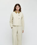 W COTTON CROP WORK JACKET IN CREAM